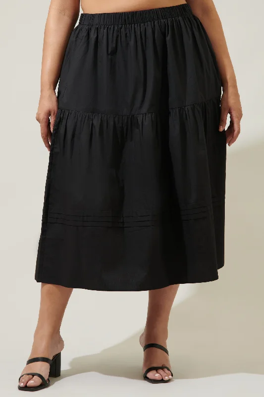 Flores Pleated Midi Skirt Curve