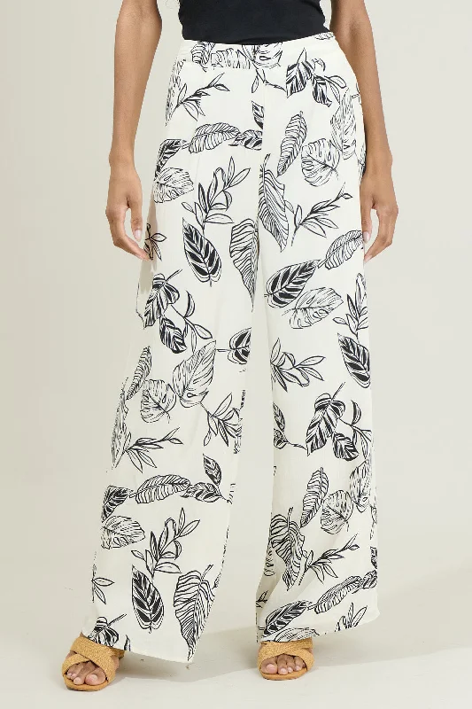 Another Day In Paradise Tropical Print Wide Leg Pants