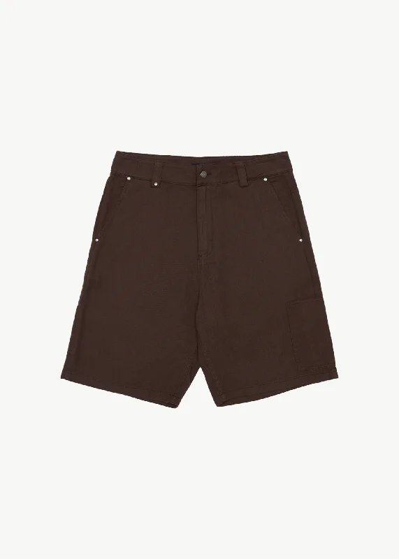 AFENDS Mens Harper - Carpenter Shorts 22" - Coffee