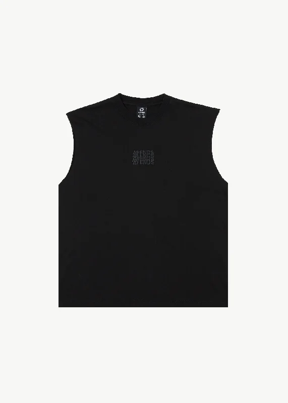 AFENDS Mens Limits - Graphic Sleeveless T-Shirt - Black