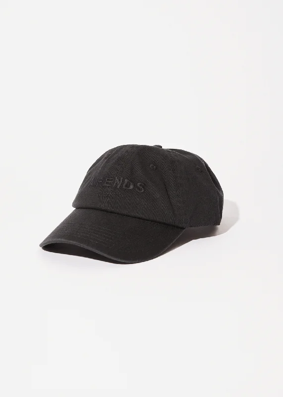 AFENDS Mens Questions - Six Panel Cap - Washed Black