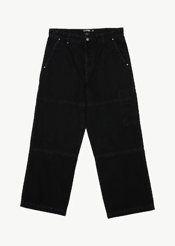 AFENDS Mens Richmond - Denim Workwear Jean - Washed Black