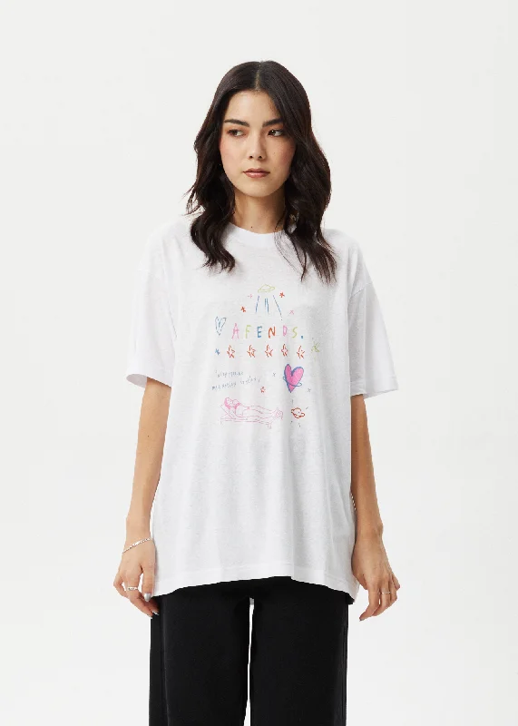 AFENDS Womens Stella - Oversized Tee - White