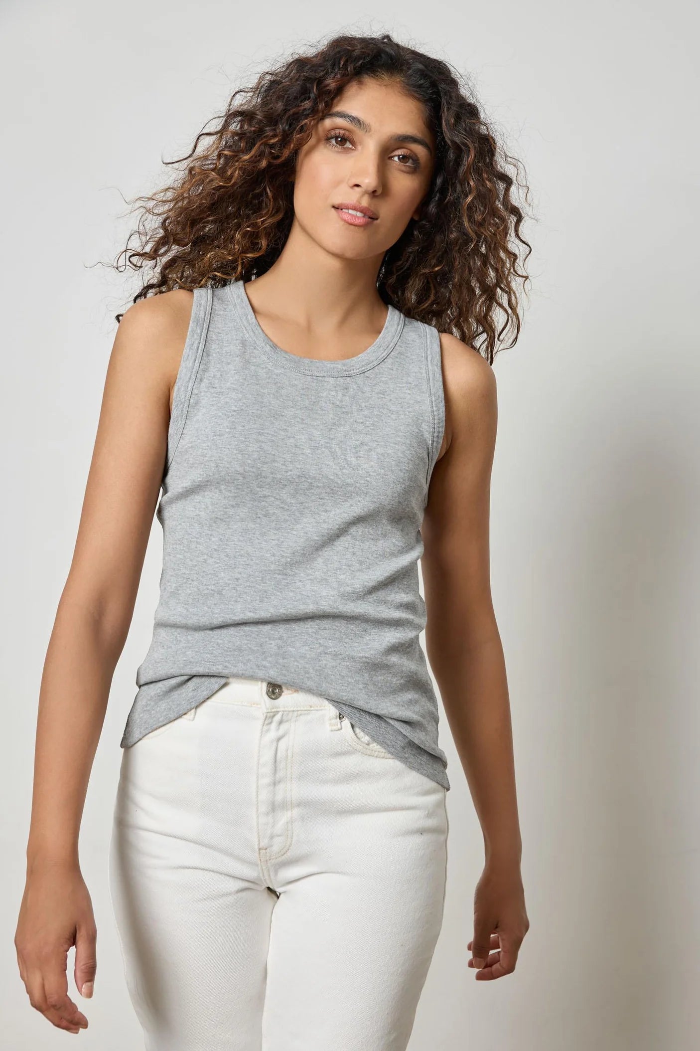 Jewel Tank in heather grey by Lilla P