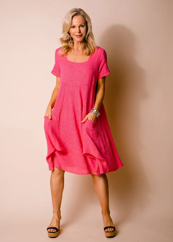 Britan Linen Blend Dress in Raspberry Sorbet