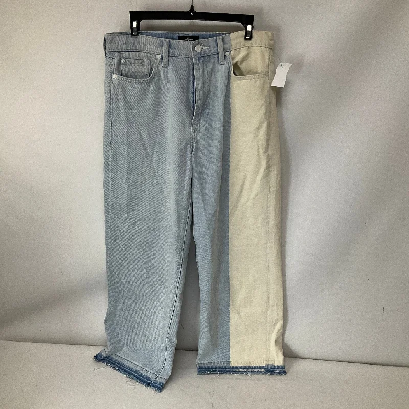 Jeans Straight By 7 For All Mankind In Blue & White, Size: 6