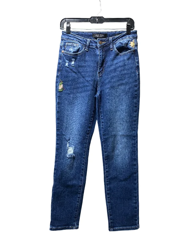 Jeans Straight By Judy Blue In Blue Denim, Size: 4