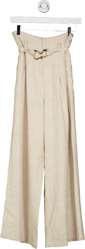 MOTF Beige Wide Leg Trousers UK M