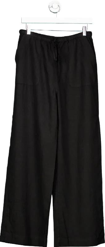 Nobody's Child Black Wide Leg Trousers UK 10