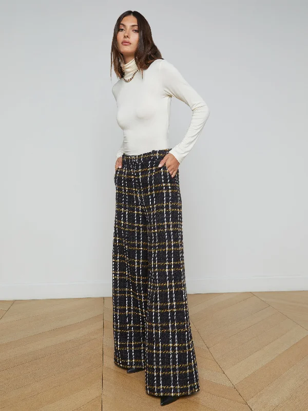 Pilar Tweed Wide-Leg Pant