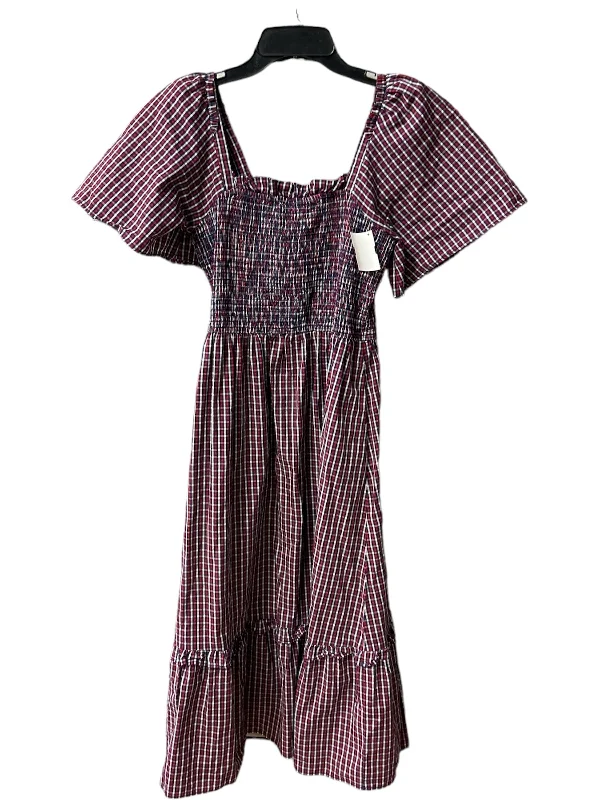 Dress Casual Midi By Draper James In Plaid Pattern, Size: Xs