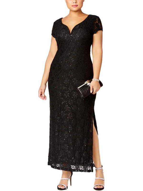 Plus Womens Lace Formal Evening Dress