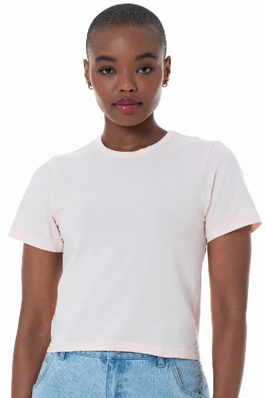 Hi-Neck Fitted T-Shirt _ 156417 _ Pink