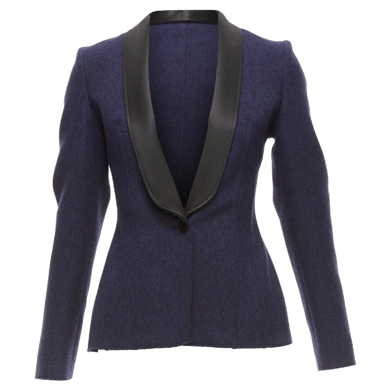 Maison Margiela Wool Blend Satin Collar Tuxedo Blazer