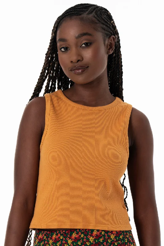 Ribbed Tank Top _ 153835 _ Ochre