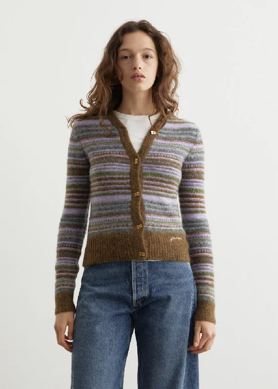 Soft Wool Stripe Cardigan