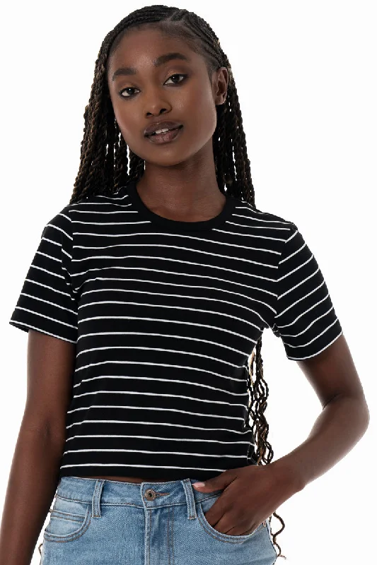 Striped Fitted T-Shirt _ 153811 _ Black