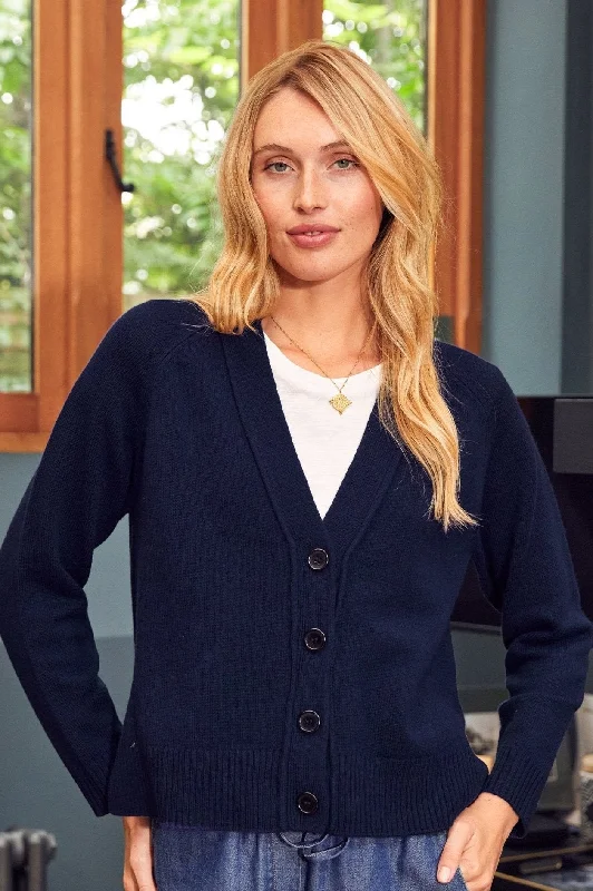 Merino Wool Swing Cardigan | Navy