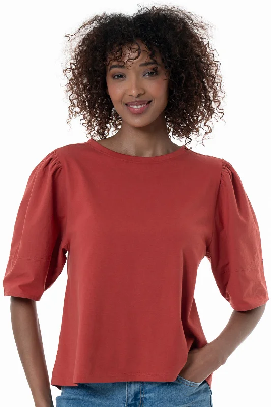 T-Shirt With Boxy Sleeves _ 154368 _ Red