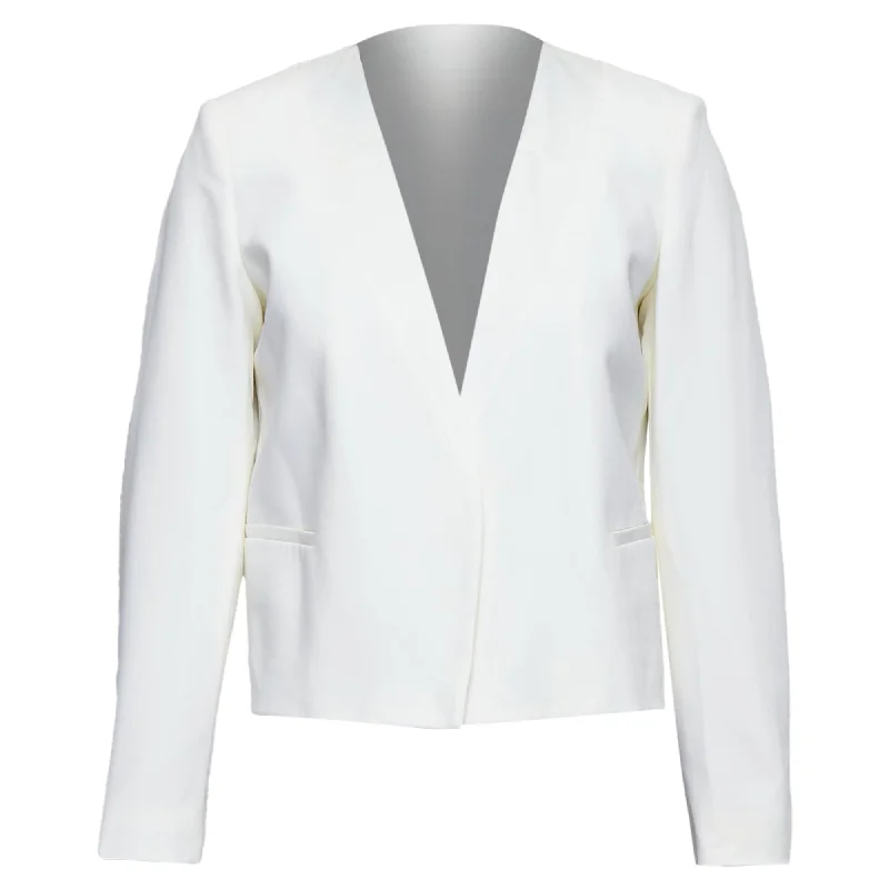 Theory Tromp Loeil Lapel Shoulder Pad Cropped Tux Blazer