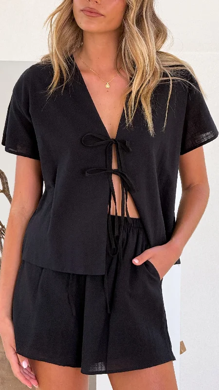 Zella Top and Shorts Set - Black